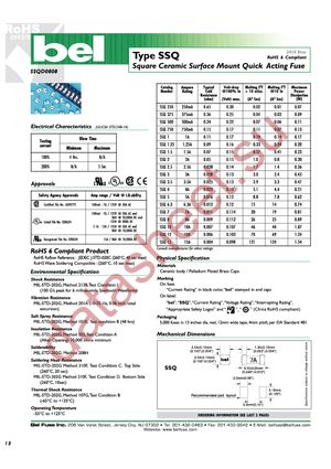 SSQ 1.25 datasheet  